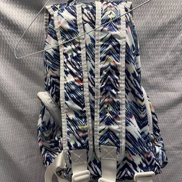 Vibrant Abstract Print Mini Backpack - Drawstring & Flap Closure - Picture 3 of 8